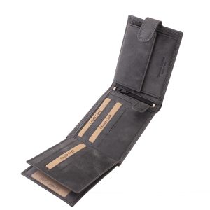 Ez a valódi bőr férfi pénztárca barna és szürke színekben érhető el, sportos és egyedi megjelenéssel, díszdobozban kapható modell.