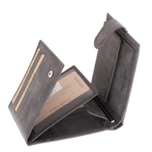 Ez a valódi bőr férfi pénztárca barna és szürke színekben érhető el, sportos és egyedi megjelenéssel, díszdobozban kapható modell.