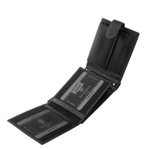 Új elegáns férfi bőr pénztárca modell valódi bőrből, díszdobozban, amelyben a stílus és a praktikus funkciók egyaránt megtalálhatók.