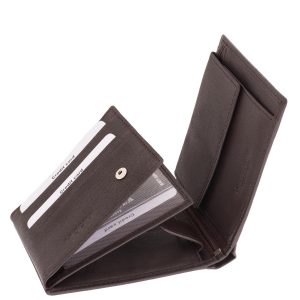 Elegáns valódi bőr férfi pénztárca modell fedelén a La Scala fémlogójával, stílusos díszdobozban kapható minőségi termék.