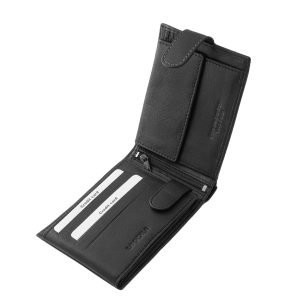 Ez az elegáns, valódi bőr férfi pénztárca modell a La Scala márka, új díszdobozban kapható minőségi terméke, fedelén stílusos fémlogóval.