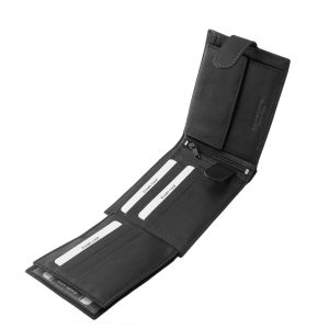 Ez az elegáns, valódi bőr férfi pénztárca modell a La Scala márka, új díszdobozban kapható minőségi terméke, fedelén stílusos fémlogóval.