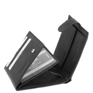 Ez az elegáns, valódi bőr férfi pénztárca modell a La Scala márka, új díszdobozban kapható minőségi terméke, fedelén stílusos fémlogóval.