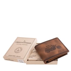 Minőségi, masszív valódi bőr férfi pénztárca modell, motoros mintával, egyedi vintage stílusban készült, díszdobozos termékünk.