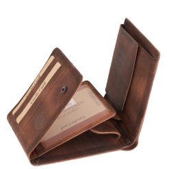 Minőségi, masszív valódi bőr férfi pénztárca modell, motoros mintával, egyedi vintage stílusban készült, díszdobozos termékünk.