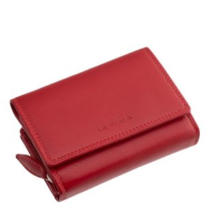Divatos női bőr pénztárca izgalmas piros színben, melynek minőségi alapanyaga puha tapintású valódi bőr, a La Scala márkacsaládtól.