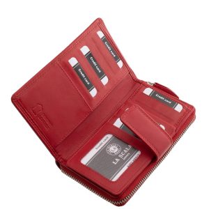 Ez az elegáns és divatos LA SCALA női bőr pénztárca minőségi valódi bőrből készült, praktikus kialakítással és kifinomult megjelenéssel.