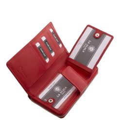 Ez az elegáns és divatos LA SCALA női bőr pénztárca minőségi valódi bőrből készült, praktikus kialakítással és kifinomult megjelenéssel.