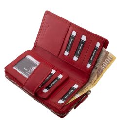 Ez az elegáns és divatos LA SCALA női bőr pénztárca minőségi valódi bőrből készült, praktikus kialakítással és kifinomult megjelenéssel.