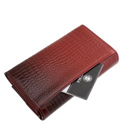 Stílusos, különleges, croco mintás, nagyméretű, valódi bőr női pénztárca, praktikus belső kialakítással, minőségi La Scala díszdobozban.