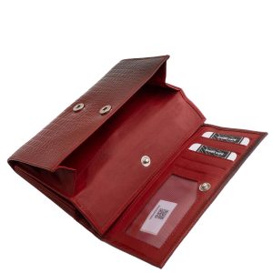 Stílusos, különleges, croco mintás, nagyméretű, valódi bőr női pénztárca, praktikus belső kialakítással, minőségi La Scala díszdobozban.