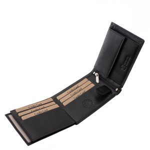 Ez a GreenDeed márkás, prémium minőségű, díszdobozos férfi pénztárca valódi bőr anyagból készült, fényes, fekete felülete elegáns megjelenést biztosít.