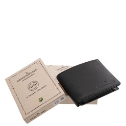 Ez a GreenDeed márkás, prémium minőségű, díszdobozos férfi pénztárca valódi bőr anyagból készült, fényes, fekete felülete elegáns megjelenést biztosít.
