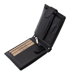 Ez a GreenDeed márkás, prémium minőségű, díszdobozos, valódi bőr férfi pénztárca, amelynek finoman fényes, fekete felülete elegáns megjelenést biztosít.