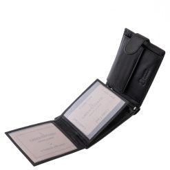 Ez a GreenDeed márkás, prémium minőségű, díszdobozos, valódi bőr férfi pénztárca, amelynek finoman fényes, fekete felülete elegáns megjelenést biztosít.