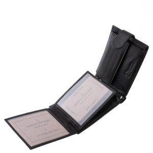 Ez a GreenDeed márkás, prémium minőségű, díszdobozos, valódi bőr férfi pénztárca, amelynek finoman fényes, fekete felülete elegáns megjelenést biztosít.