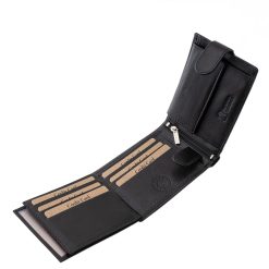 Ez a GreenDeed márkás, prémium minőségű, díszdobozos, valódi bőr férfi pénztárca, amelynek finoman fényes, fekete felülete elegáns megjelenést biztosít.