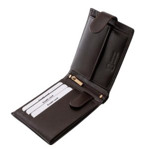 Ez a valódi bőr pénztárca a klasszikus stílusban, elegáns fényes külsővel rendelkező, minőségi díszdobozos férfi La Scala modell.
