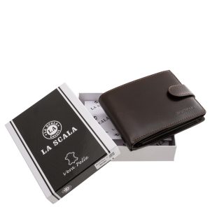 Ez a valódi bőr pénztárca a klasszikus stílusban, elegáns fényes külsővel rendelkező, minőségi díszdobozos férfi La Scala modell.