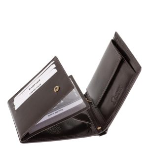 Komoly megjelenésű, stílusos színekben gyártott, elegáns férfi pénztárca valódi bőr alapanyagból gyártva, stílusban hozzá illő minőségi díszdobozban.