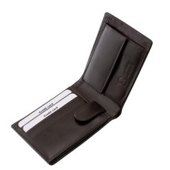 Kellemesen fényes, elegáns megjelenésű valódi bőr pénztárca férfi vásárlóink által kedvelt kisméretű kialakítással, minőségi díszdobozos kivitelben.