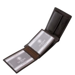 Kellemesen fényes, elegáns megjelenésű valódi bőr pénztárca férfi vásárlóink által kedvelt kisméretű kialakítással, minőségi díszdobozos kivitelben.