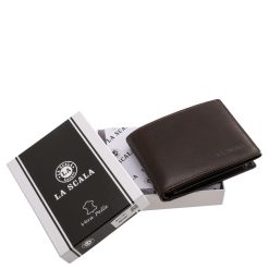 Kellemesen fényes, elegáns megjelenésű valódi bőr pénztárca férfi vásárlóink által kedvelt kisméretű kialakítással, minőségi díszdobozos kivitelben.