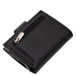 Praktikus fém kártyatartó tokkal ellátott valódi bőr kártyatartó modell, mely minőségi La Scala márkás termékünk. Külső átkapcsolóval ellátva.