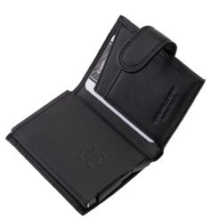 Praktikus fém kártyatartó tokkal ellátott valódi bőr kártyatartó modell, mely minőségi La Scala márkás termékünk. Külső átkapcsolóval ellátva.