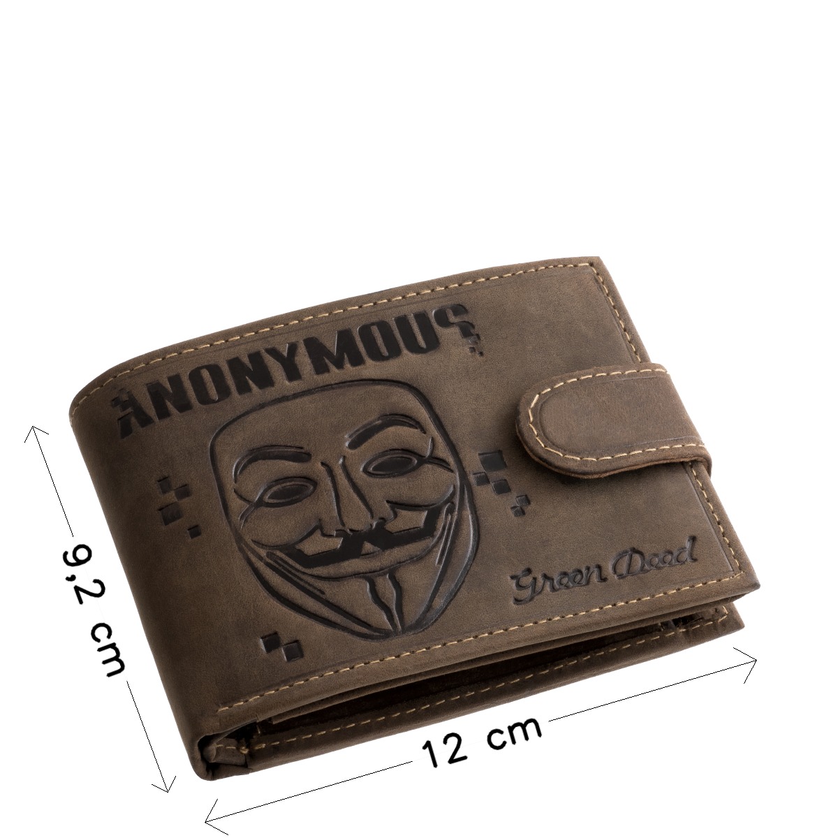GreenDeed valódi bőr férfi pénztárca Anonymous mintával ANON1021/T - Image 4