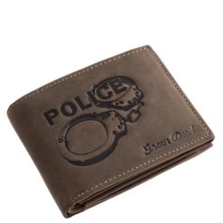 Rendőrbilincs-POLICE mintával rendelkező valódi bőr férfi pénztárca modellünk a GreenDeed márkacsalád egyedi modellje, mely díszdobozban kapható.