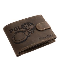Rendőrbilincs – police mintás valódi bőr férfi pénztárca modellünk a GreenDeed márkacsalád egyedi darabja, amely stílusos díszdobozban kapható.