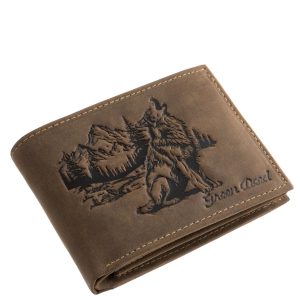 Fedelén farkas mintás bőr pénztárca, hangulatos és egyedi mintával díszített, minőségi, díszdobozos GreenDeed márkás termékünk.