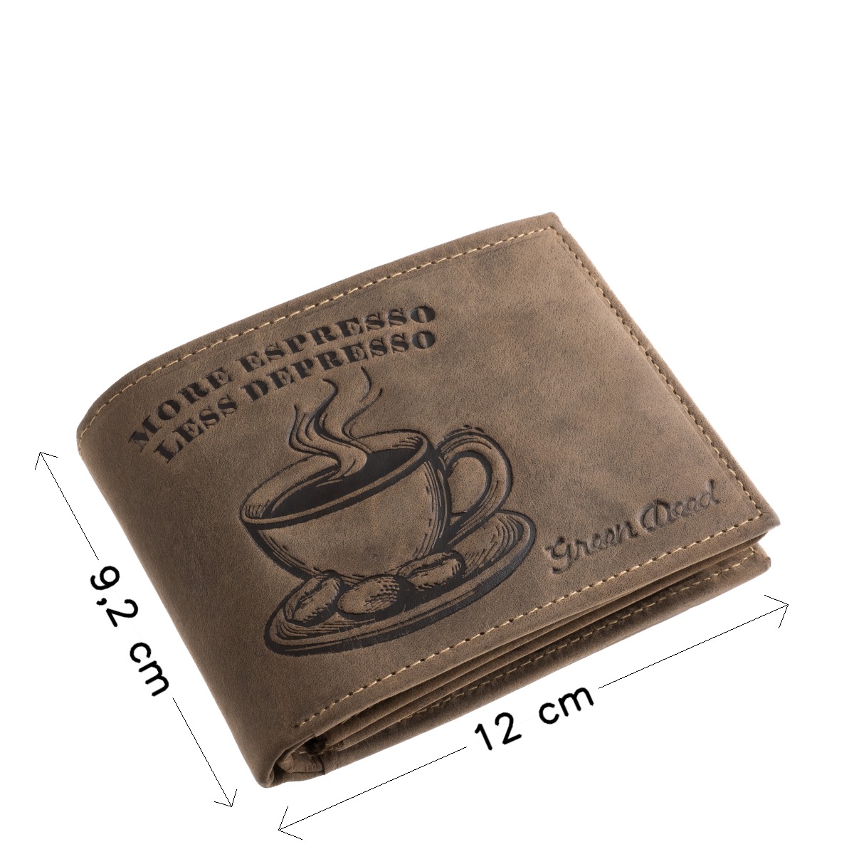 GreenDeed valódi bőr férfi pénztárca kávéscsésze mintával COFF1021 - Image 4