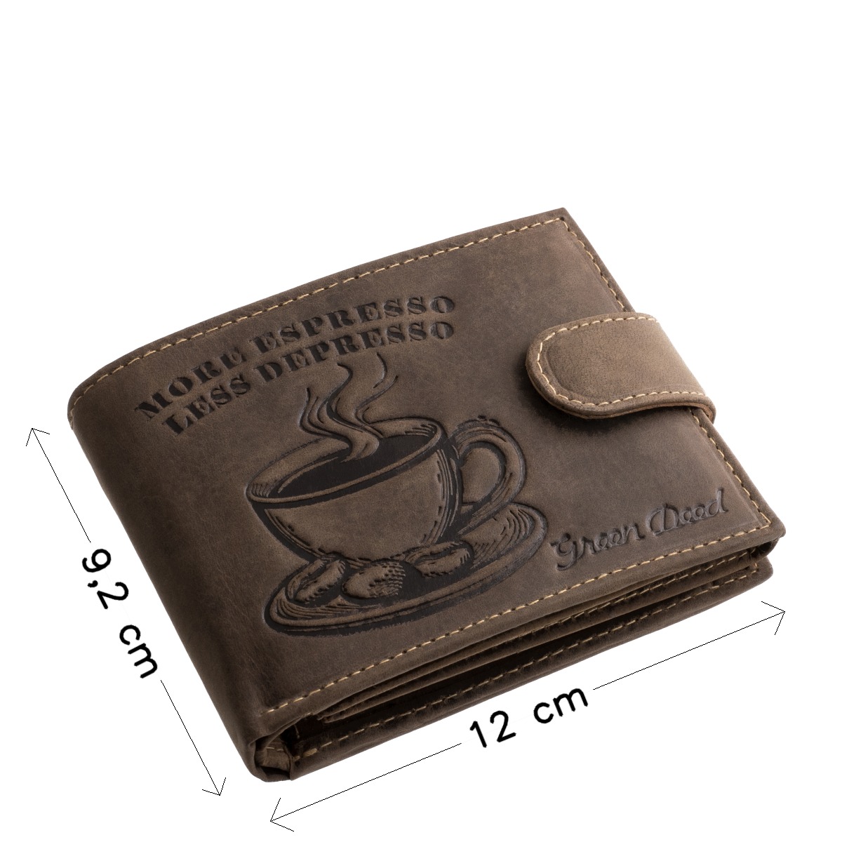 GreenDeed valódi bőr férfi pénztárca kávéscsésze mintával COFF1021/T - Image 4
