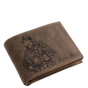 Magyar katona benyomása díszíti ennek a valódi bőr férfi pénztárca modellnek a fedelét, mely díszdobozos termék a GreenDeed-től.