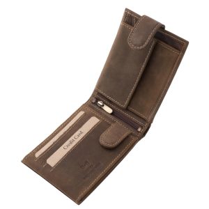 Ez a valódi bőrből készült, prémium minőségű férfi pénztárca nem csupán praktikus használati eszköz, hanem egyedi megjelenésű kiegészítő is.