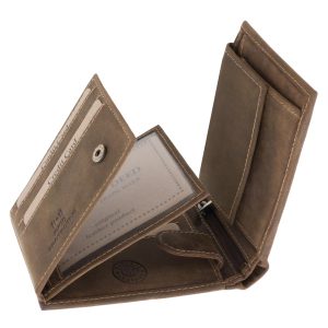 Síelős mintával díszített valódi bőr férfi pénztárca – a téli sportok szerelmeseinek, egyedi stílusban és minőségi díszdobozban.