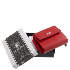 Sokoldalú, kompakt, jól kihasználható, La Scala márkás, valódi bőr , kisméretű női pénztárca modell, letisztult, modern, stílusos díszdobozba csomagolva