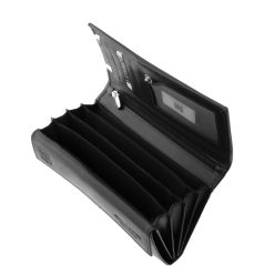 Elegáns, stílusos, könnyen kezelhető, La Scala márkás, valódi bőr, nagyméretű, kellemes tapintású női pénztárca modell, díszdobozban szállítva