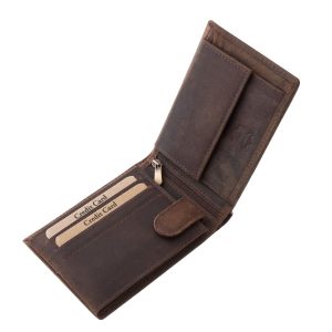 Egyedi valódi bőr férfi pénztárca mely méhész mintás fedéllel készült, minőségi GreenDeed termék, praktikus díszdobozos kivitelben.