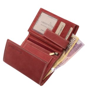 Kis méretű, igazán összetett női bőr pénztárca valódi, puha tapintású bőrből készült, díszdobozos, minőségi GreenDeed márkás modell.