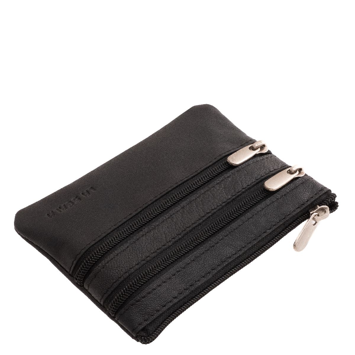 bor-kulcstarto-ciparas-rekesszel-#-NS051-#-fekete-03 La Scala márkás, minőségi valódi bőr kulcstartó egy rögzített kulcskarikával, több, cipzárral zárható biztonságos rekesszel, praktikus kialakítással