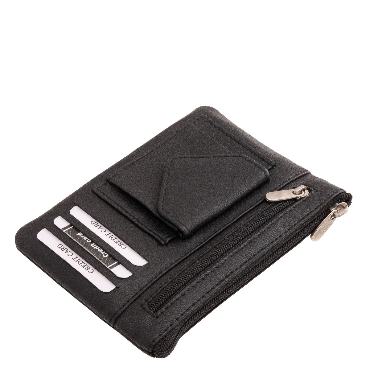 bor-kulcstarto-kartyatartoval-#-3178-#-fekete-03 Kiváló minőségű, valódi bőr, fekete színű, La Scala márkás, sokoldalú, kulcstartó, kártyatartó helyekkel és aprópénztartóval, elején praktikus érme tartóval