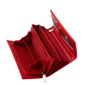 Mutatós, kiváló minőségű, croco mintás, valódi bőr, nagyméretű női pénztárca, egyedi, stílusos díszdobozban, mely igényesen tárolja a terméket.