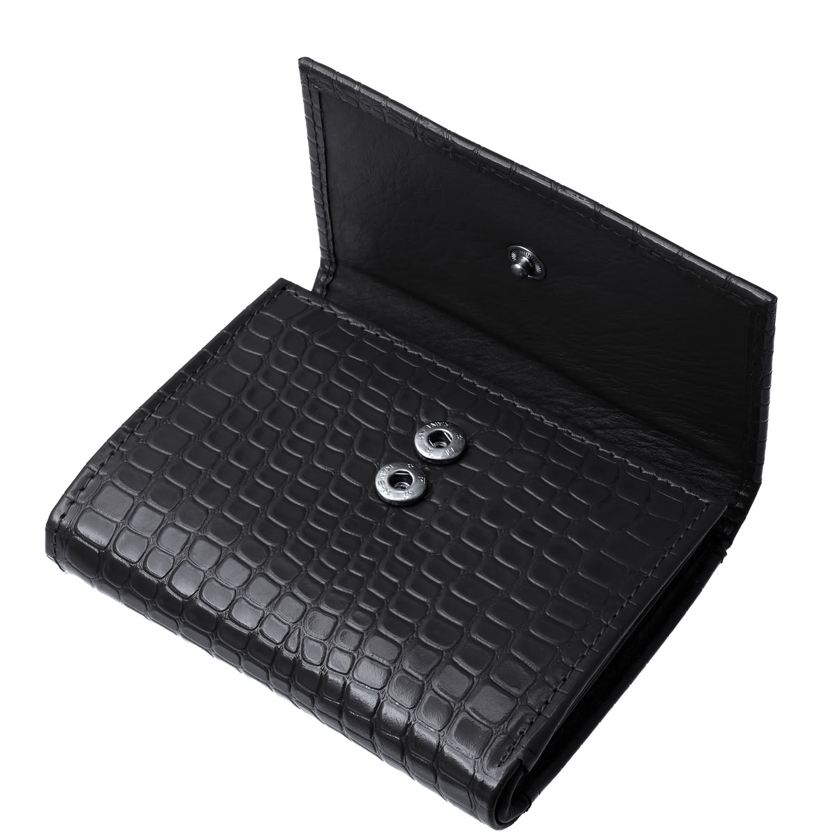 croco-mintas-noi-bor-penztarca-diszdobozban-La-Scala-#-CRO1251-#-fekete-04 Elegáns megjelenésű igazán divatos croco mintás női valódi bőr pénztárca modellünk egy sokoldalú, kis méretű modell, díszdobozos kivitelben.