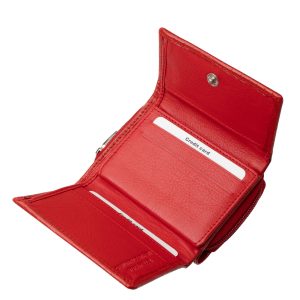 Kiváló minőségű, divatos, valódi bőr, croco mintás, fényes, kis méretű női pénztárca modell, fedél részén La Scala fémlogóval, díszdobozban szállítva.