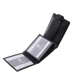 Ez a klasszikus kialakítású, elegáns férfi pénztárca valódi bőrből készült, így stílusos megjelenése mellett kiváló tartósságot és megbízhatóságot kínál.