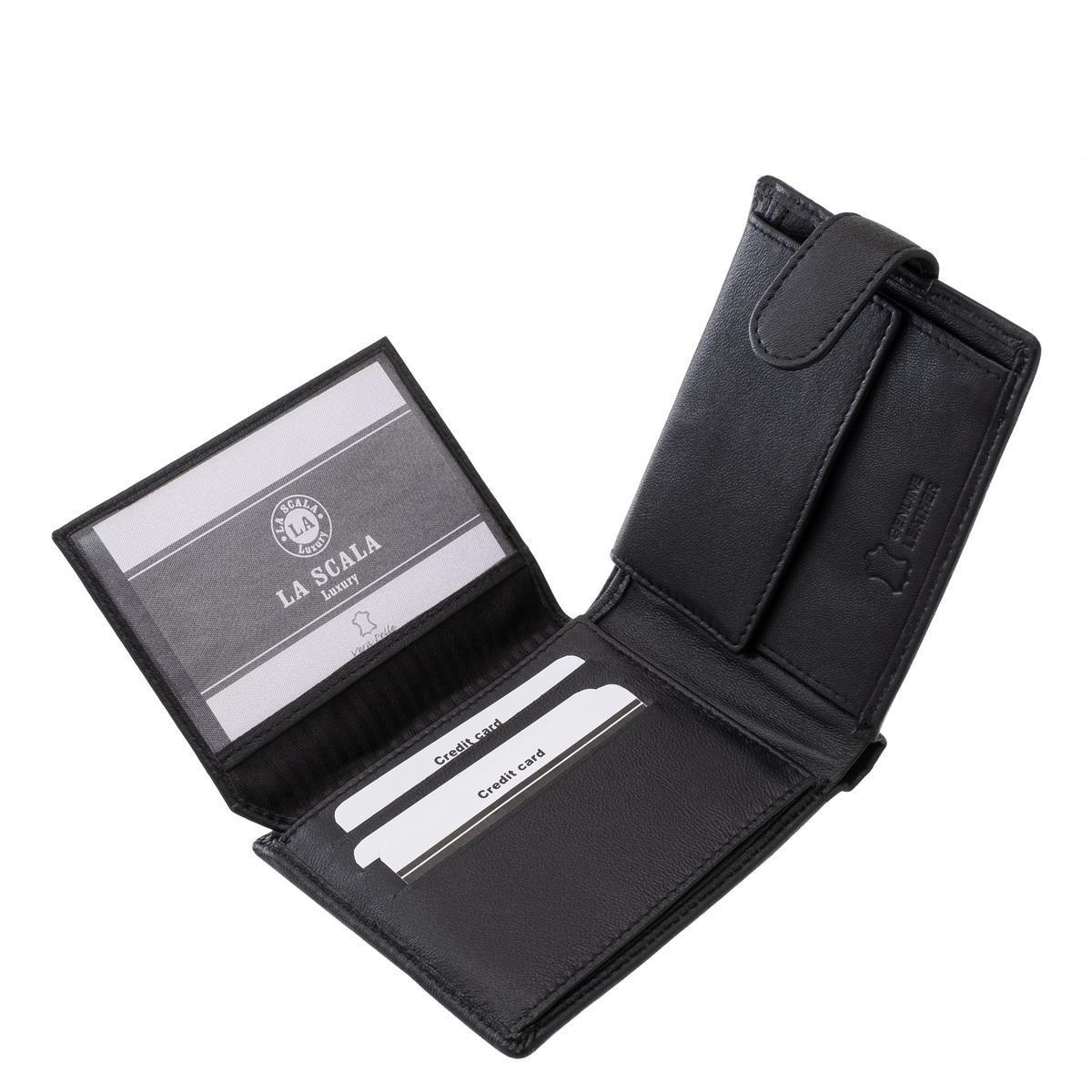 ferfi-bor-penztarca-atkapcsoloval-La-Scala-#-BNP1027T-#-fekete-04 A klasszikus La Scala férfi bőr pénztárca valódi bőrből készült, így nemcsak stílusos megjelenést, kimagasló tartósságot és kényelmes használatot garantál