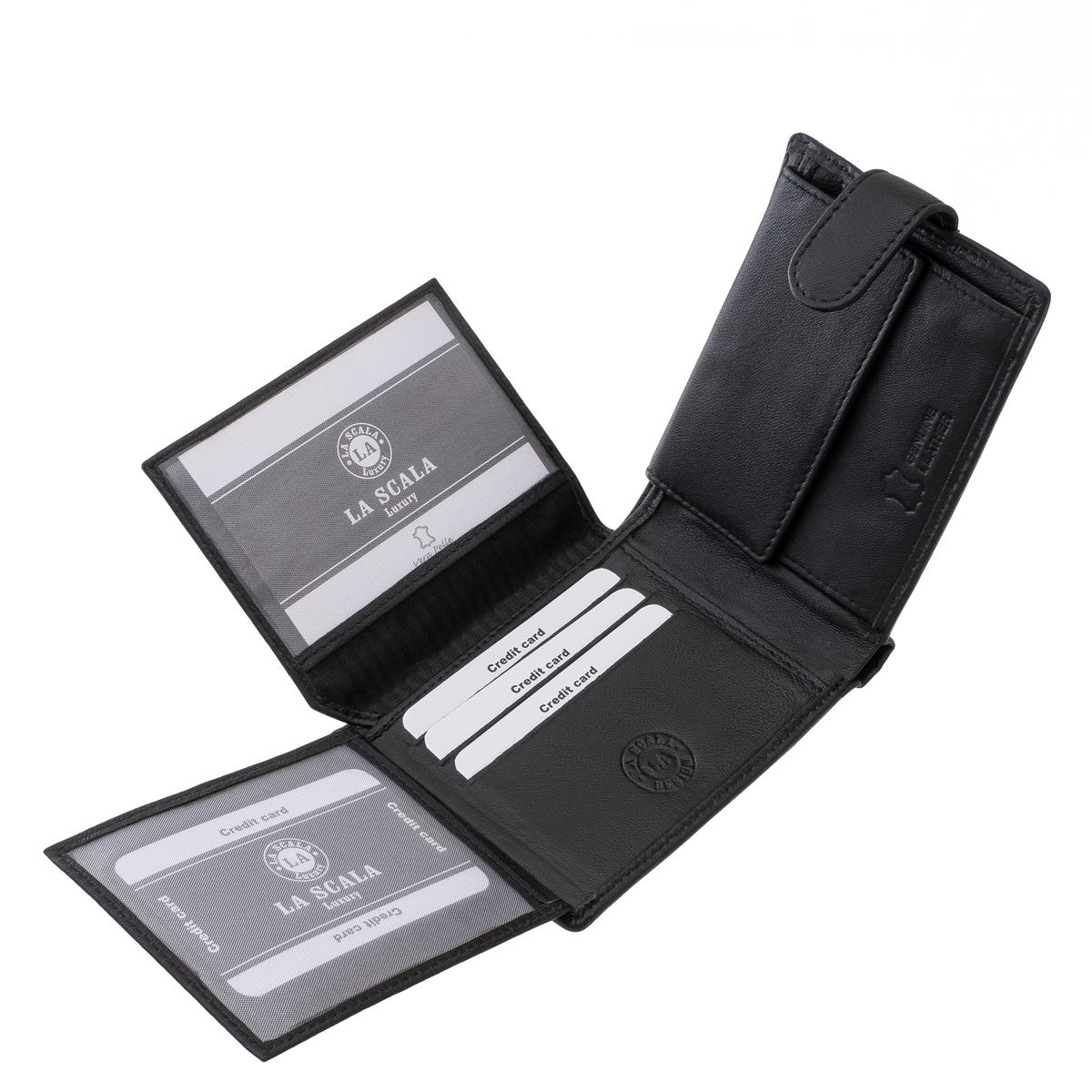 ferfi-bor-penztarca-atkapcsoloval-La-Scala-#-BNP1027T-#-fekete-05 A klasszikus La Scala férfi bőr pénztárca valódi bőrből készült, így nemcsak stílusos megjelenést, kimagasló tartósságot és kényelmes használatot garantál